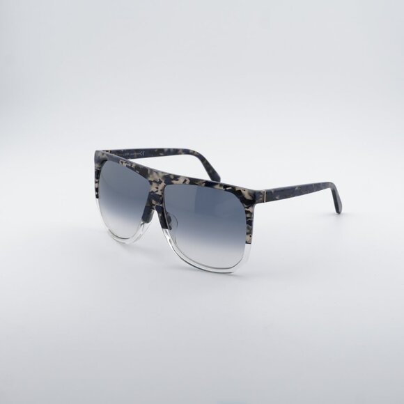 Loewe Filipa LW40001F 56B Sunglasses Blue Havana Square Frame, Smoke Lenses